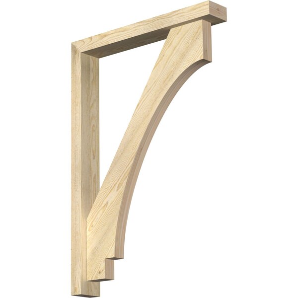 Ekena Millwork Imperial Block Rough Sawn Bracket w/ Offset Brace, Douglas Fir, 4"W x 26"D x 38"H BKT0402X26X38IMP05RDF - main